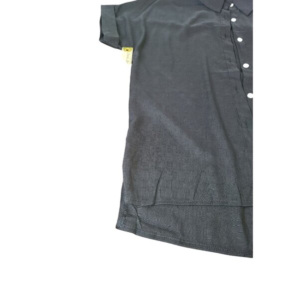 Black Button-Up Short Sleeve Shirt XL - Picture 6 of 7